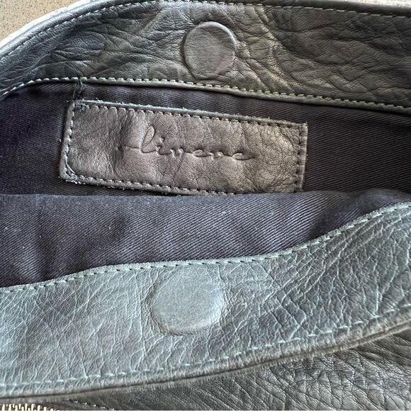 OLIVEVE Soft Leather Fold Over Clutch Sneak-skin Printed Black and Bone Color. - Picture 5 of 9